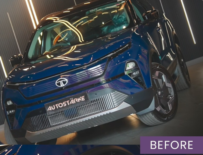 Tata Harrier matte PPF and rose-gold body panel customization