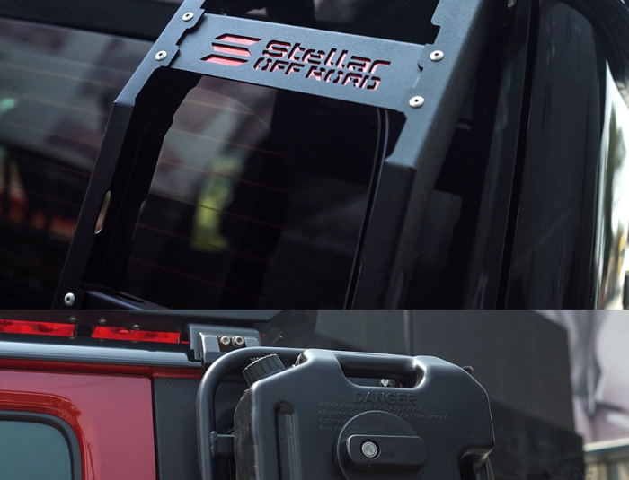Maruti Jimny rear ladder and Jerry can setup by Autostarke