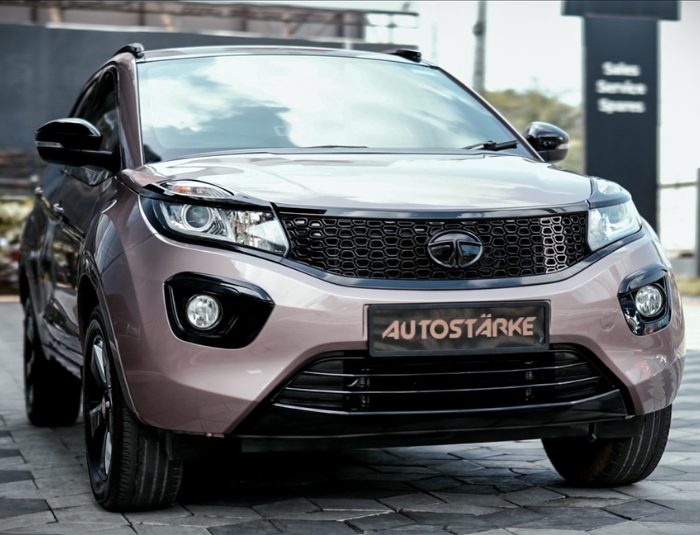 tata nexon rose gold customized paint job upgrade kerala